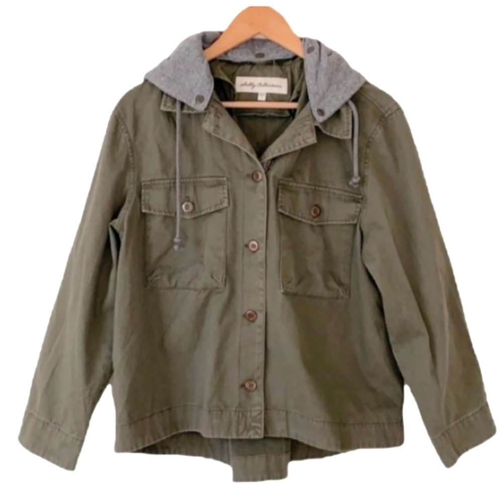 Sebby Collection NWOT utility jacket with removable hood sz L